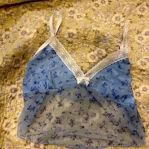 Cider Baby Blue Floral Tank, never worn.